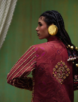 Rekha embroidered blazer with mini skirt set