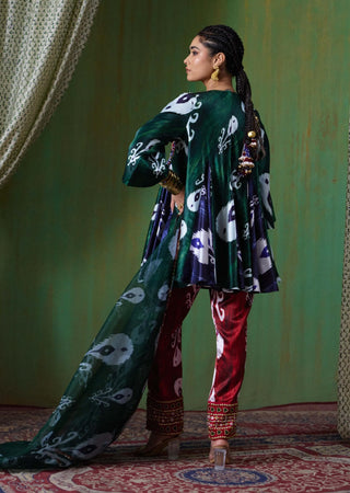 Firdaus printed ikat kurta set