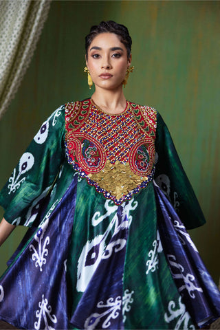 Firdaus printed ikat kurta set