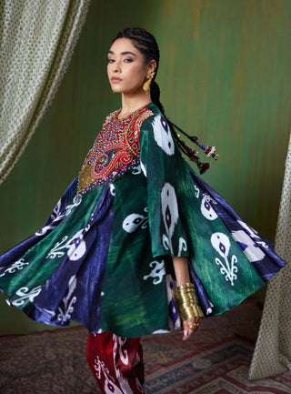 Firdaus printed ikat kurta set