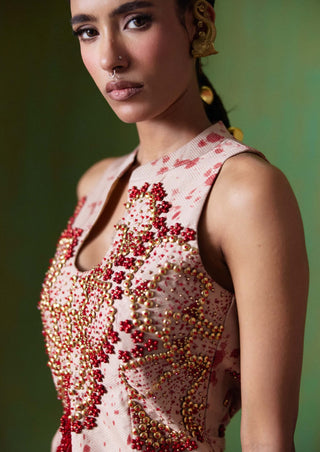 Phoolkari embellished bodice with skirt