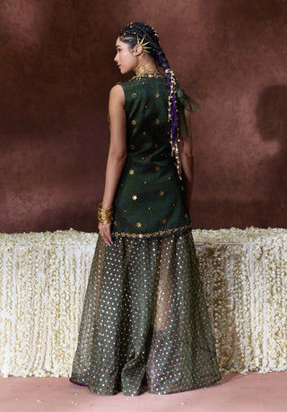 Kaashi embellished jacket and sheer pants