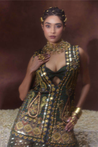 Kaashi embellished jacket and sheer pants