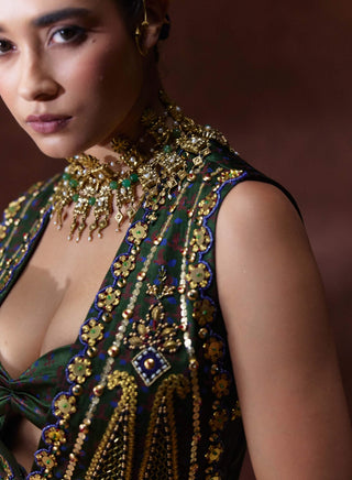 Kaashi embellished jacket and sheer pants