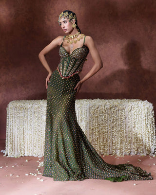 Zeenat embellished corset and skirt