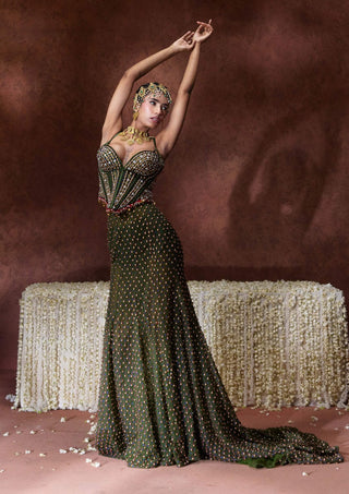 Zeenat embellished corset and skirt