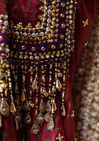 Kala bandhani print sari with embellished blouse