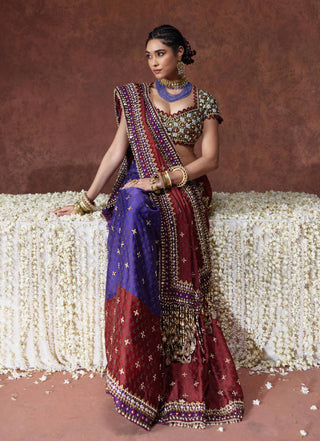 Kala bandhani print sari with embellished blouse
