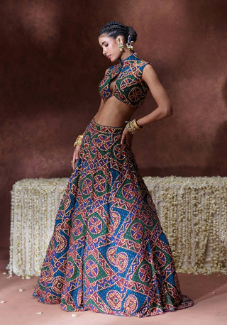 Khwaab printed lehenga set with high-neck blouse