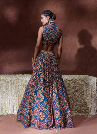 Khwaab printed lehenga set with high-neck blouse
