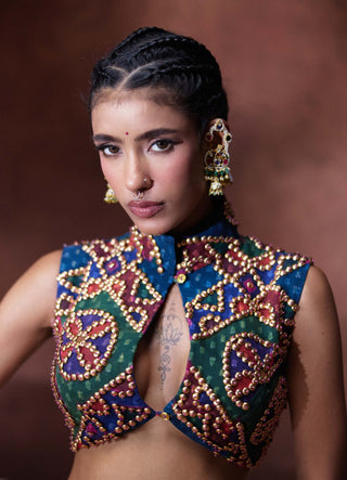 Khwaab printed lehenga set with high-neck blouse