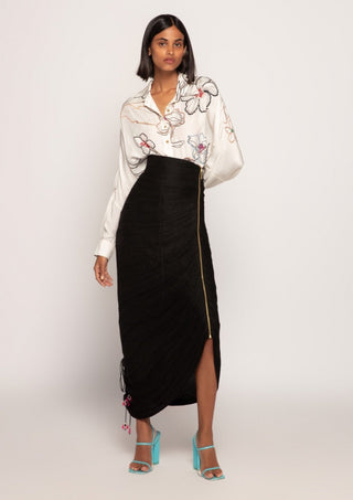 Saaksha & Kinni-Floral Print Batwing Shirt And Skirt-INDIASPOPUP.COM