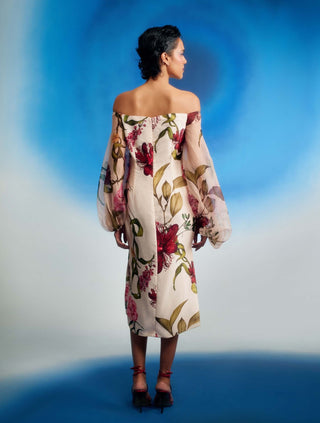 Crimson passion column dress