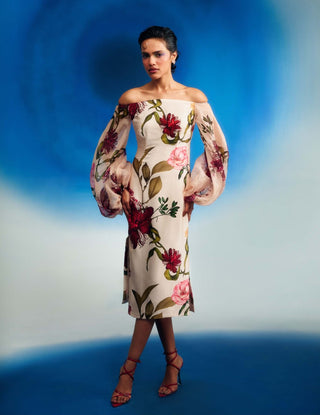 Crimson passion column dress