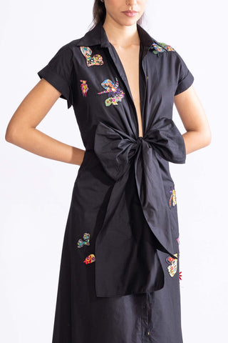 Bow Collared Shirt Dress by Saaksha & Kinni, available on Indiaspopup.com