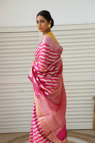 Dharki By Brijesh Gupta-Itta Rani And Gold Chanderi Sari-INDIASPOPUP.COM