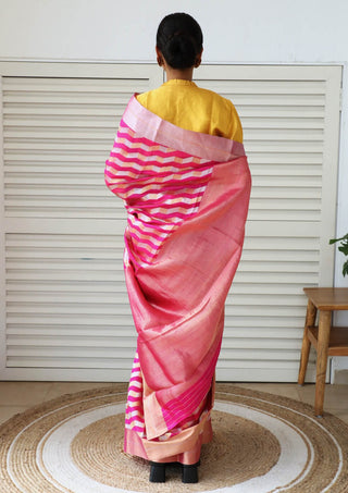 Dharki By Brijesh Gupta-Itta Rani And Gold Chanderi Sari-INDIASPOPUP.COM