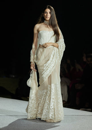 Ivory jessi sari and corset set