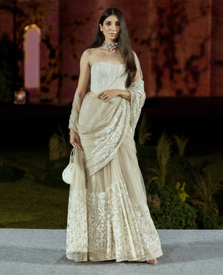 Ivory jessi sari and corset set