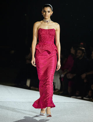 Fuchsia carrie skirt set