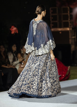 Navy blue tricia lehenga set