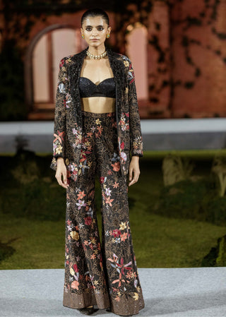 Black kelly blazer and flared pant set