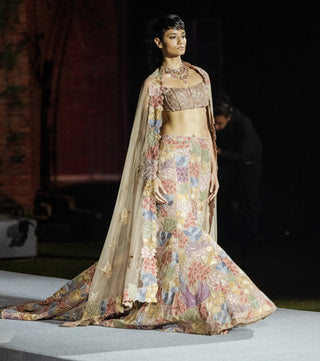 Husna brown carrie lehenga set
