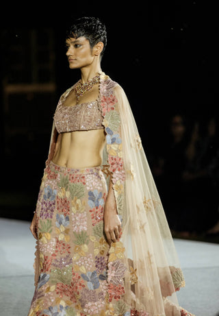 Husna brown carrie lehenga set
