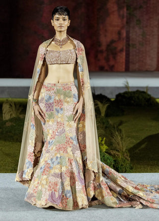Husna brown carrie lehenga set