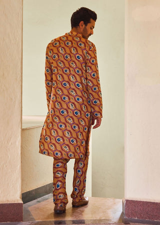 Ujjayanta Mustard Kurta And Churidar by Ankit V Kapoor available on Indiaspopup.com