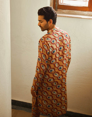 Ujjayanta Mustard Kurta And Churidar by Ankit V Kapoor available on Indiaspopup.com