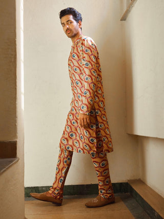 Ujjayanta Mustard Kurta And Churidar by Ankit V Kapoor available on Indiaspopup.com