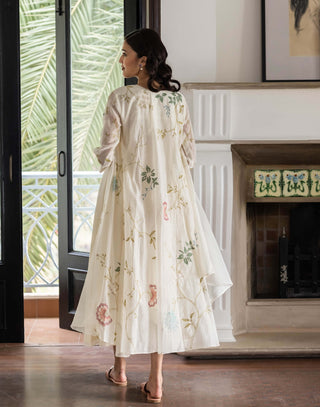 Pearl embroidered jacket dress