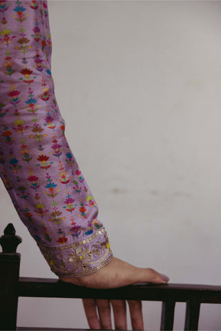 Drishti & Zahabia-Lilac Printed Pant And Suit Set-INDIASPOPUP.COM
