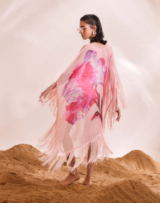 Dahlia Pink Printed Kaftan And Slip by Divya Aggarwal available on Indiaspopup.com