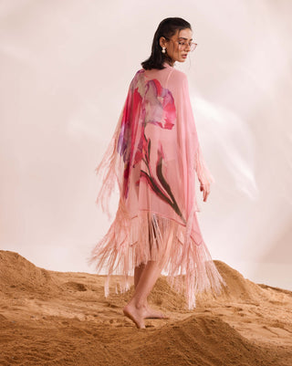 Dahlia Pink Printed Kaftan And Slip by Divya Aggarwal available on Indiaspopup.com