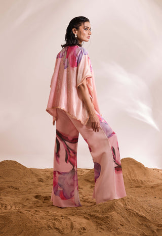 Inara Pink Printed Sequin Kaftan And Pants by Divya Aggarwal available on Indiaspopup.com