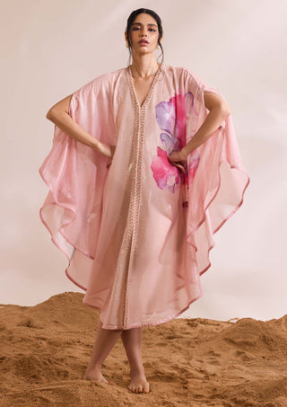 Zalie Pink Sequin Kaftan And Slip by Divya Aggarwal available on Indiaspopup.com