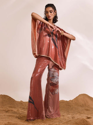 Inara Printed Sequin Kaftan And Pants by Divya Aggarwal available on Indiaspopup.com