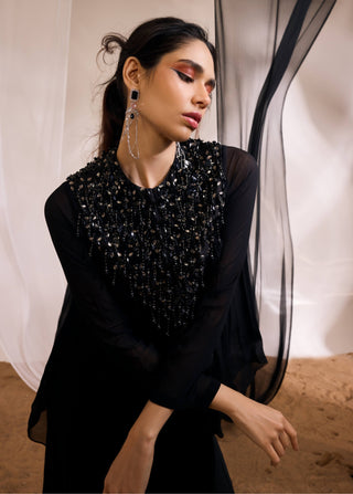 Adaline Black Kurti Set by Divya Aggarwal available on Indiaspopup.com