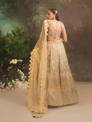 Jade gold embroidered lehenga set