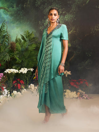 Sage teal kurta and skirt