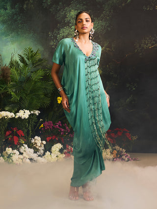 Sage teal kurta and skirt