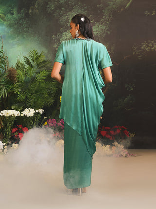 Sage teal kurta and skirt