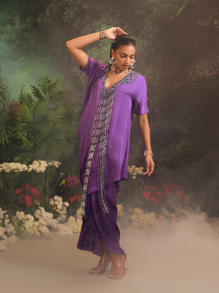 Sage purple kurta and skirt