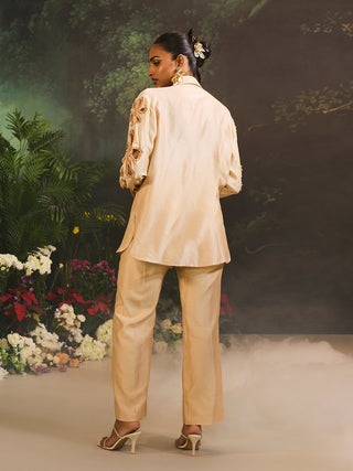 Lunara beige shirt and flared pants