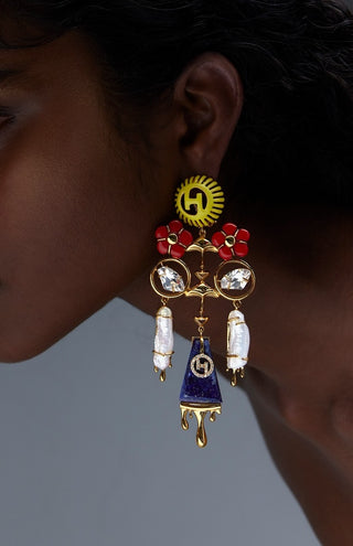 Outhouse Gold Feriae Earrings available on indiaspopup