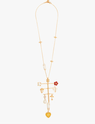 Gold cartella pendant