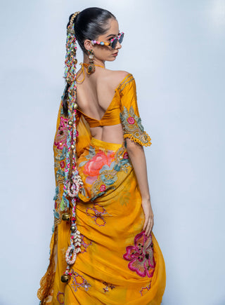 Marigold muse sari and blouse