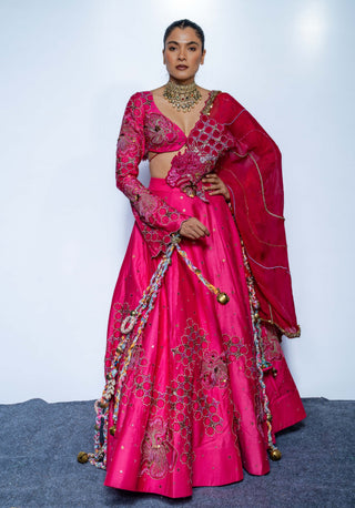 Royale fuchsia pink lehenga set